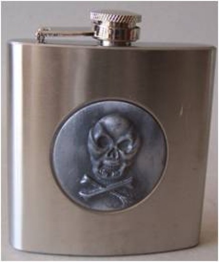 HIP FLASK SCULL 6 oz